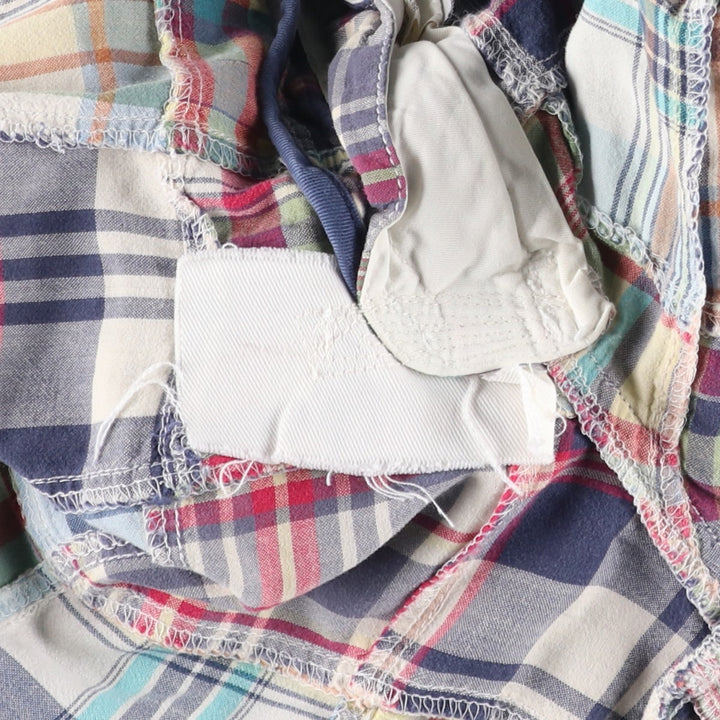 J.Crew Check Pattern Madras Check Patchwork Shorts (Men's W34 equivalent) cotton red type Vintage Second Hand