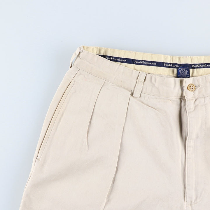 Ralph Lauren Polo Ralph Lauren ANDREW SHORT Two-Pleat Chino Shorts Men's W35 (approx.) cotton Beige type Vintage Second Hand