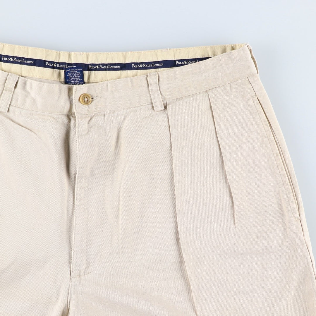 Ralph Lauren Polo Ralph Lauren ANDREW SHORT Two-Pleat Chino Shorts Men's W35 (approx.) cotton Beige type Vintage Second Hand