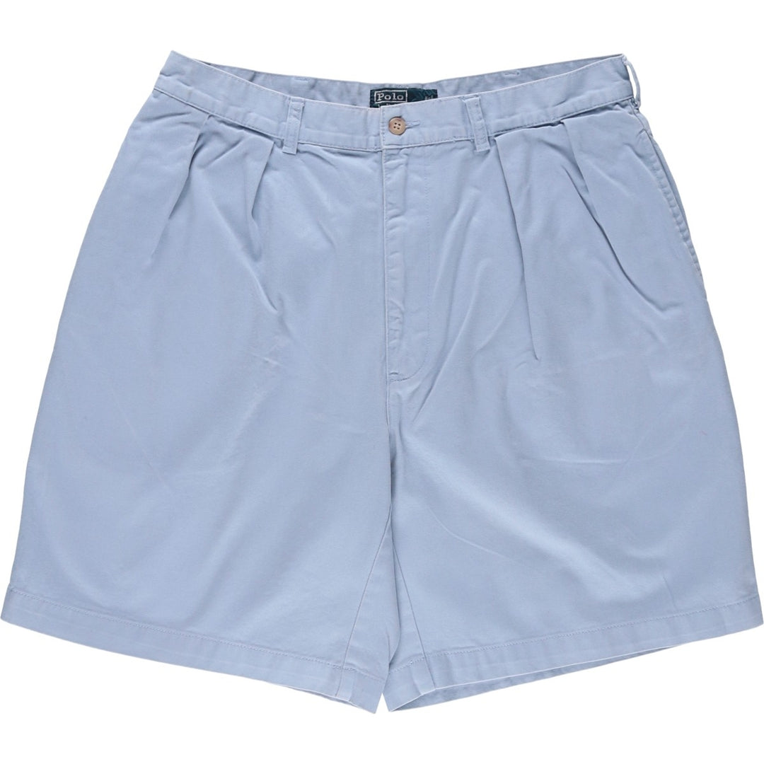 Ralph Lauren POLO by Ralph Lauren TYLER SHORT Two-pleat chino shorts, short pants, men's size W36 cotton Blue type light blue Vintage Second Hand