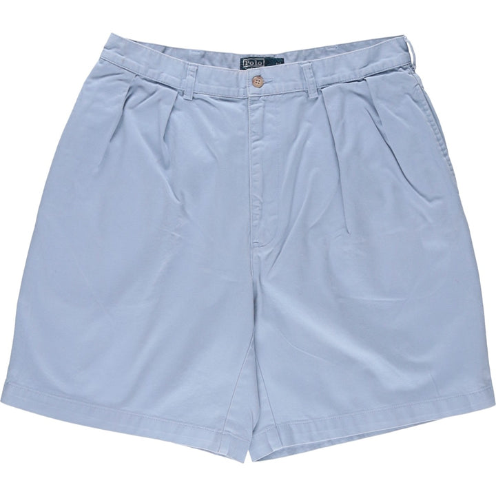 Ralph Lauren POLO by Ralph Lauren TYLER SHORT Two-pleat chino shorts, short pants, men's size W36 cotton Blue type light blue Vintage Second Hand