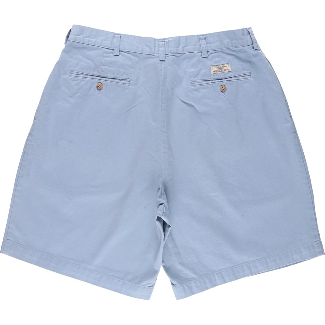 Ralph Lauren POLO by Ralph Lauren TYLER SHORT Two-pleat chino shorts, short pants, men's size W36 cotton Blue type light blue Vintage Second Hand