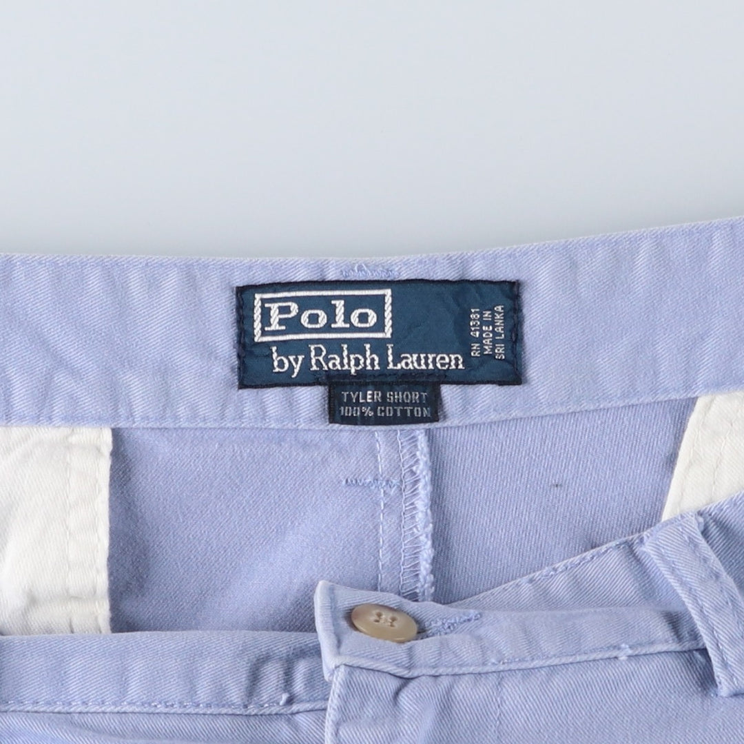 Ralph Lauren POLO by Ralph Lauren TYLER SHORT Two-pleat chino shorts, short pants, men's size W36 cotton Blue type light blue Vintage Second Hand