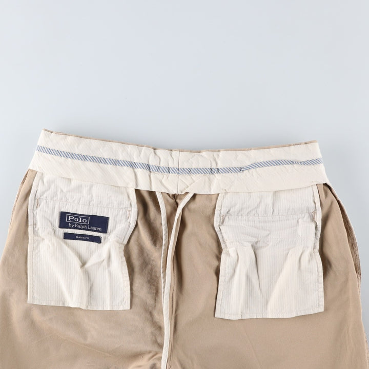 Ralph Lauren POLO by Ralph Lauren CLASSIC FIT Chino Shorts, Men's Size W32 (approx.) cotton Beige type Vintage Second Hand