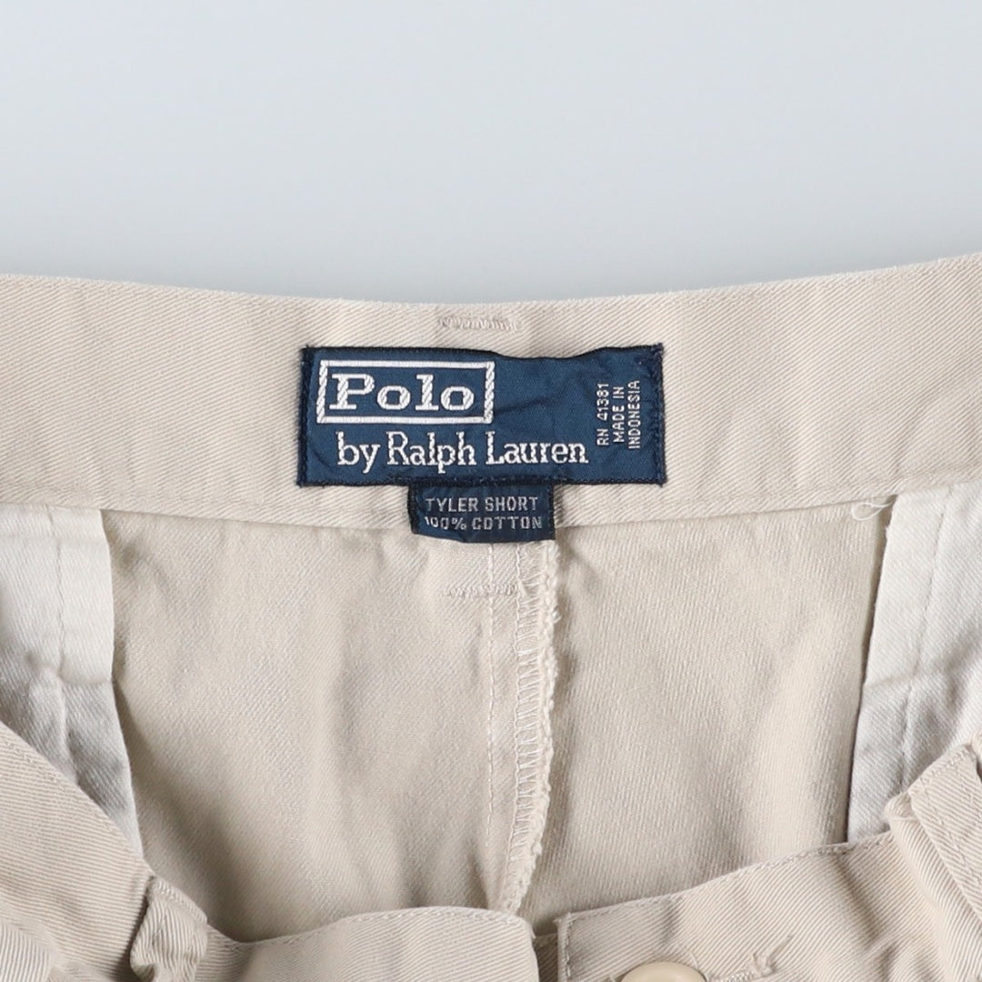Ralph Lauren POLO by Ralph Lauren TYLER SHORT Two-pleat chino shorts, short pants, men's size W34 cotton pale white type Vintage Second Hand