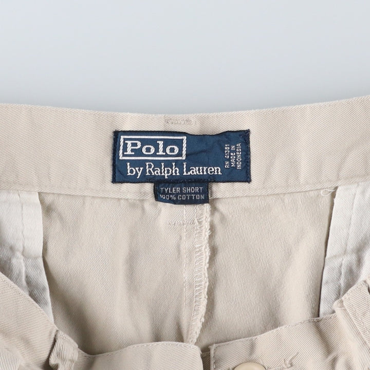 Ralph Lauren POLO by Ralph Lauren TYLER SHORT Two-pleat chino shorts, short pants, men's size W34 cotton pale white type Vintage Second Hand