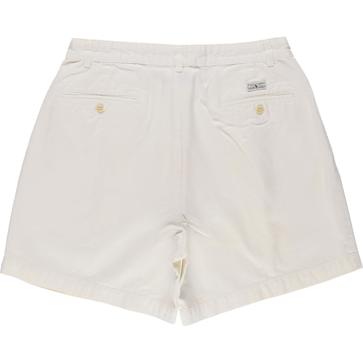Ralph Lauren POLO by Ralph Lauren ANDREW SHORT Two-pleat chino shorts, short pants, men's size W32 cotton white type Vintage Second Hand