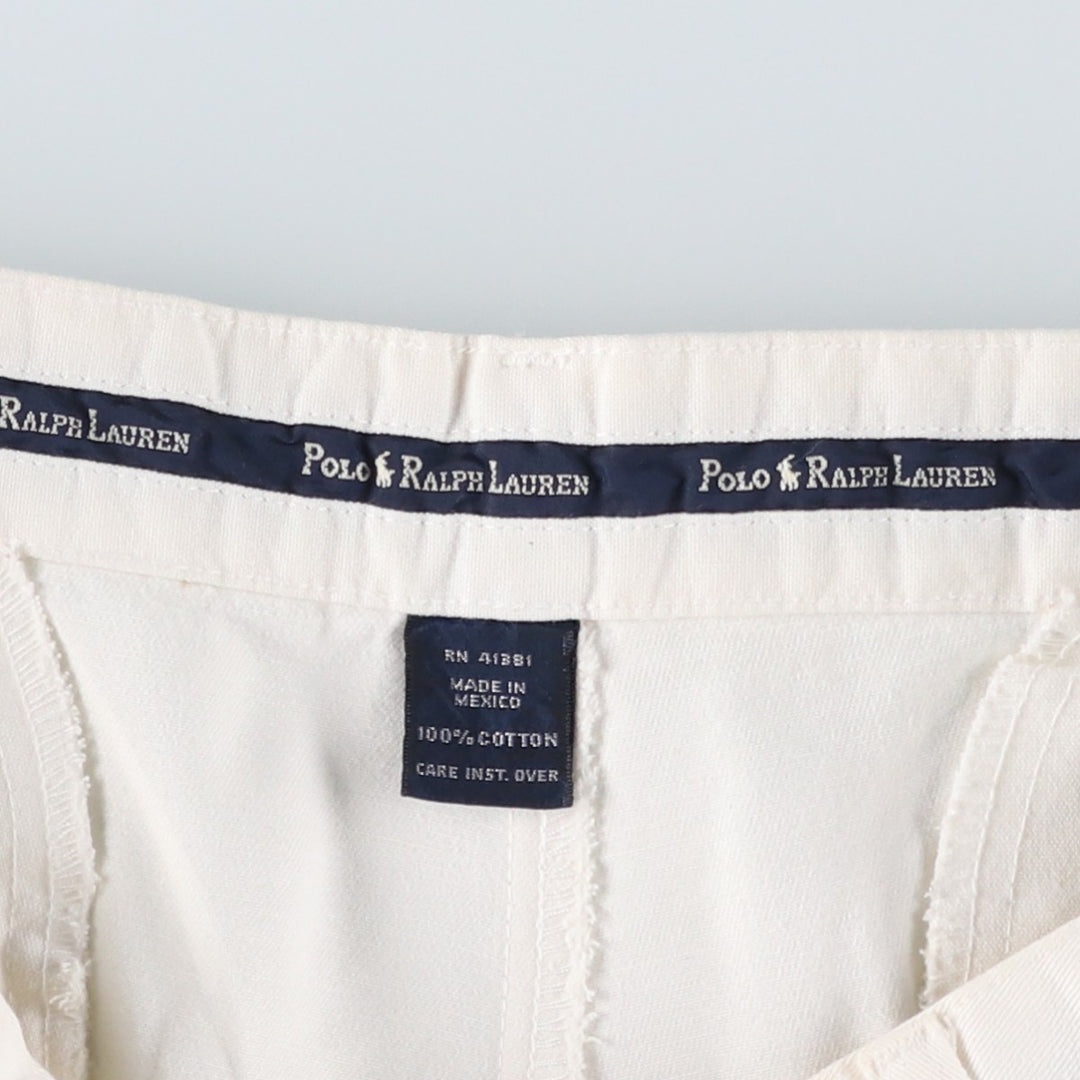 Ralph Lauren POLO by Ralph Lauren ANDREW SHORT Two-pleat chino shorts, short pants, men's size W32 cotton white type Vintage Second Hand