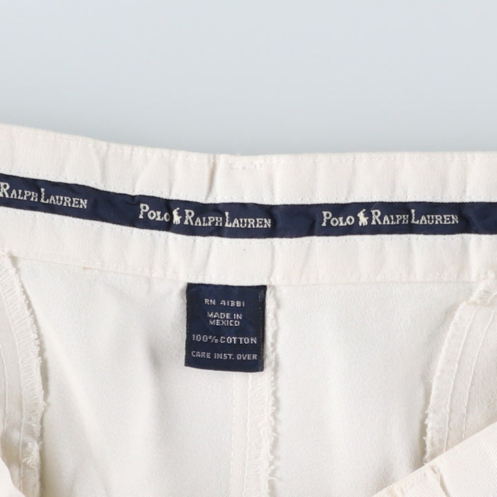 Ralph Lauren POLO by Ralph Lauren ANDREW SHORT Two-pleat chino shorts, short pants, men's size W32 cotton white type Vintage Second Hand
