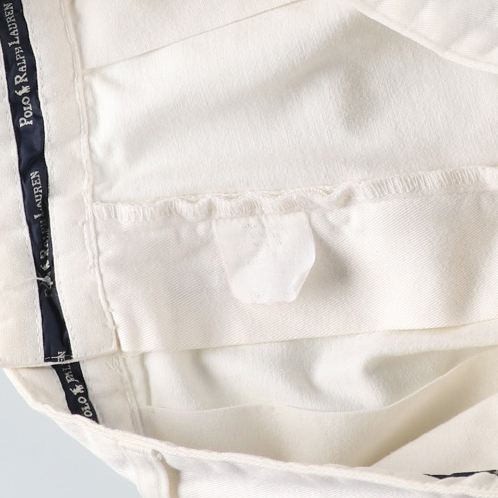 Ralph Lauren POLO by Ralph Lauren ANDREW SHORT Two-pleat chino shorts, short pants, men's size W32 cotton white type Vintage Second Hand