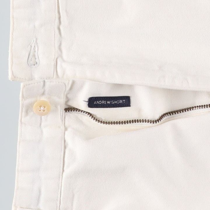 Ralph Lauren POLO by Ralph Lauren ANDREW SHORT Two-pleat chino shorts, short pants, men's size W32 cotton white type Vintage Second Hand
