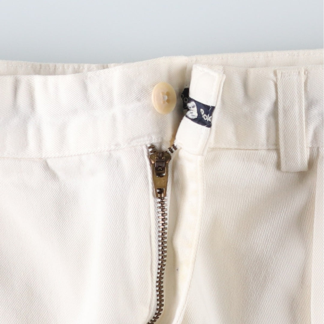 Ralph Lauren POLO by Ralph Lauren ANDREW SHORT Two-pleat chino shorts, short pants, men's size W32 cotton white type Vintage Second Hand