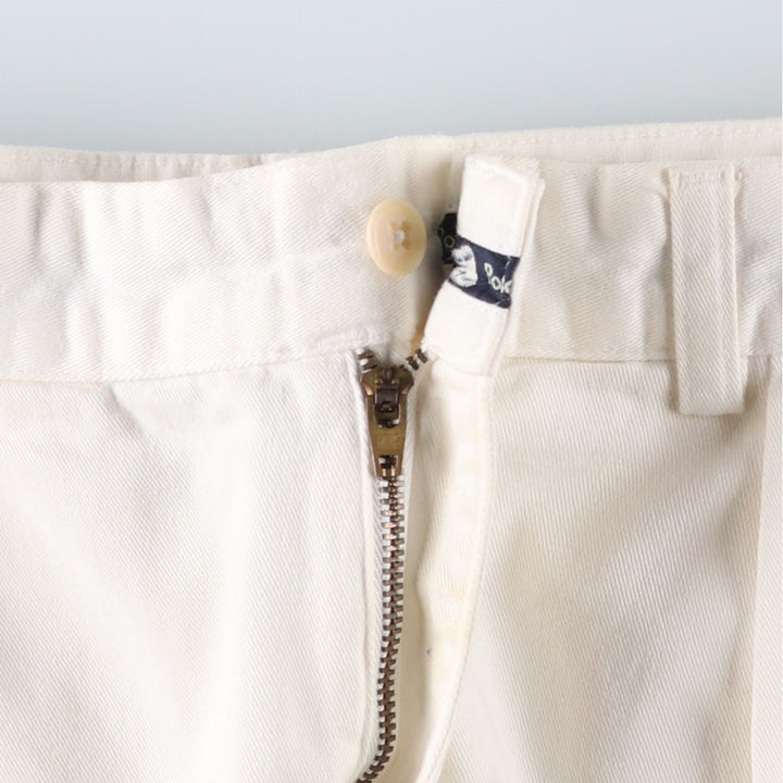 Ralph Lauren POLO by Ralph Lauren ANDREW SHORT Two-pleat chino shorts, short pants, men's size W32 cotton white type Vintage Second Hand