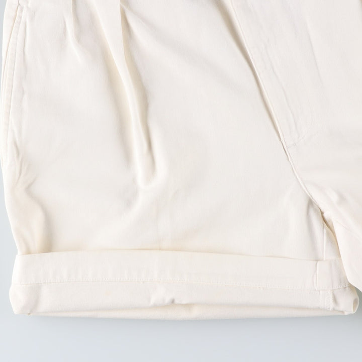 Ralph Lauren POLO by Ralph Lauren ANDREW SHORT Two-pleat chino shorts, short pants, men's size W32 cotton white type Vintage Second Hand
