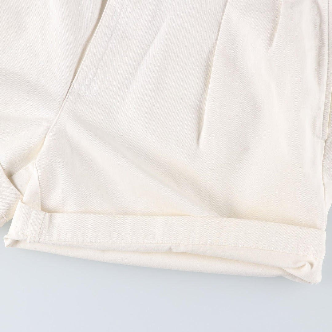 Ralph Lauren POLO by Ralph Lauren ANDREW SHORT Two-pleat chino shorts, short pants, men's size W32 cotton white type Vintage Second Hand