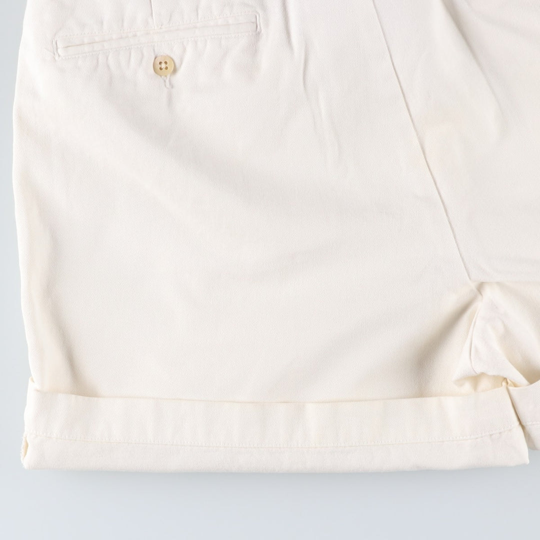 Ralph Lauren POLO by Ralph Lauren ANDREW SHORT Two-pleat chino shorts, short pants, men's size W32 cotton white type Vintage Second Hand