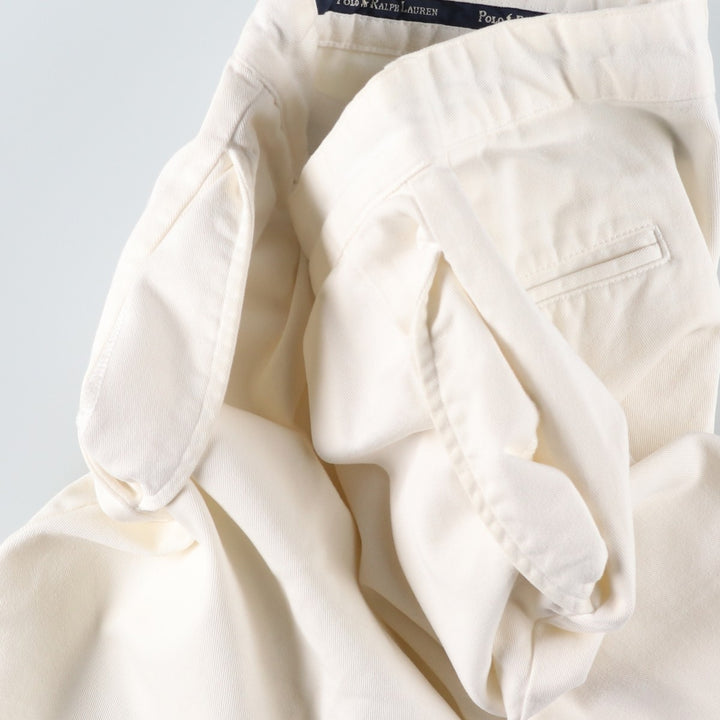 Ralph Lauren POLO by Ralph Lauren ANDREW SHORT Two-pleat chino shorts, short pants, men's size W32 cotton white type Vintage Second Hand
