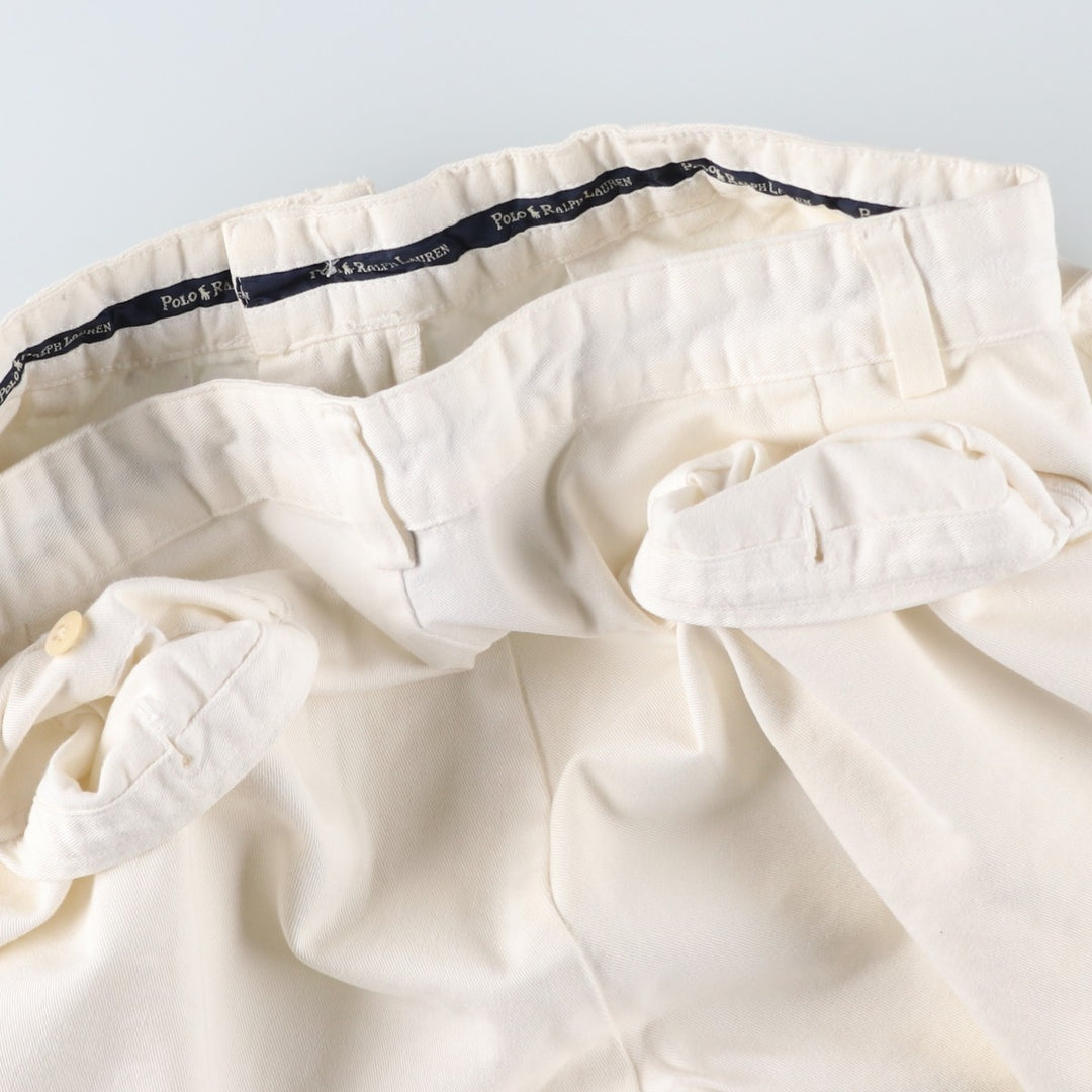 Ralph Lauren POLO by Ralph Lauren ANDREW SHORT Two-pleat chino shorts, short pants, men's size W32 cotton white type Vintage Second Hand