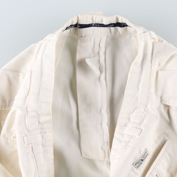 Ralph Lauren POLO by Ralph Lauren ANDREW SHORT Two-pleat chino shorts, short pants, men's size W32 cotton white type Vintage Second Hand