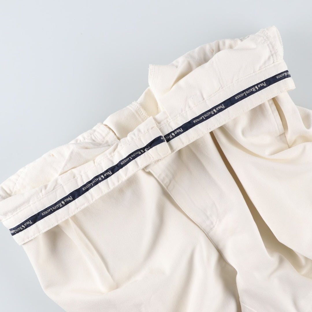 Ralph Lauren POLO by Ralph Lauren ANDREW SHORT Two-pleat chino shorts, short pants, men's size W32 cotton white type Vintage Second Hand