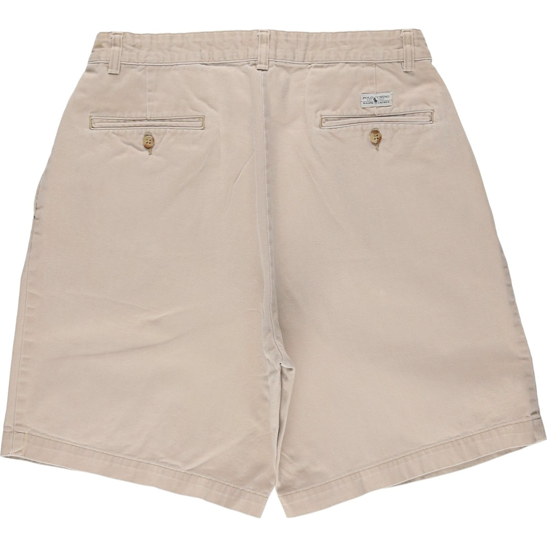 Ralph Lauren Polo Ralph Lauren TYLER SHORT Two-pleat Chino Shorts Men's Size W33 cotton Beige type Vintage Second Hand