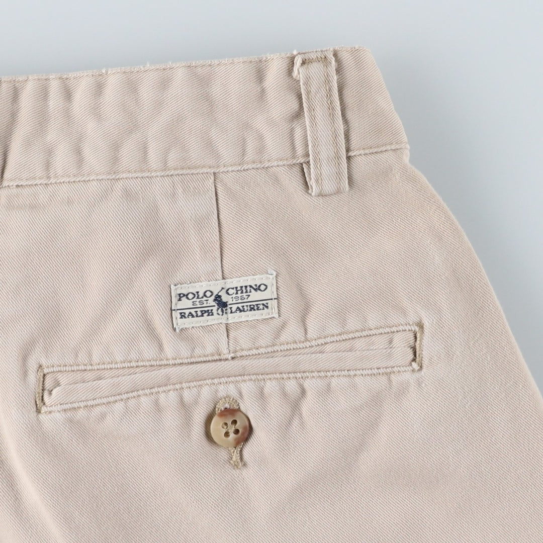 Ralph Lauren Polo Ralph Lauren TYLER SHORT Two-pleat Chino Shorts Men's Size W33 cotton Beige type Vintage Second Hand