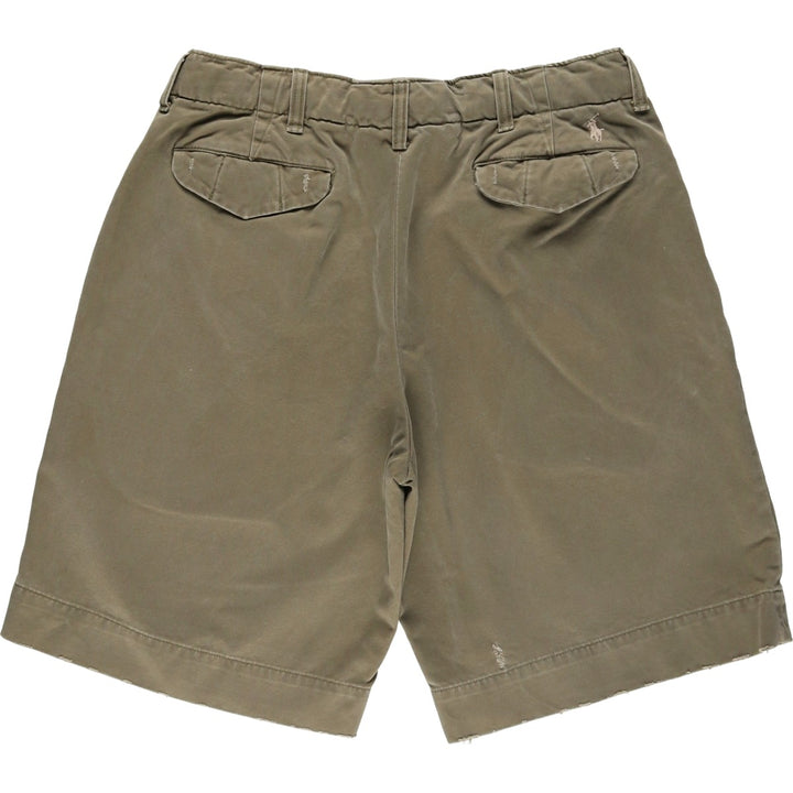 Ralph Lauren POLO by Ralph Lauren Chino Shorts, Half Pants, Men's, W32 equivalent cotton Khaki type Vintage Second Hand