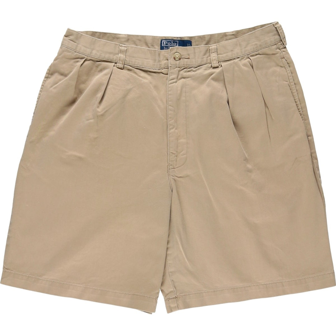 Ralph Lauren POLO by Ralph Lauren TYLER SHORT Two-pleat chino shorts, short pants, men's w35 equivalent cotton Beige type Vintage Second Hand