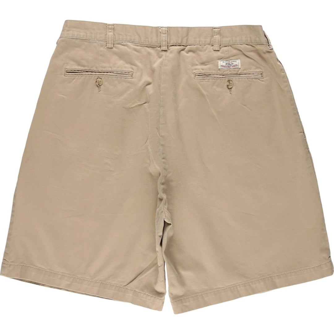 Ralph Lauren POLO by Ralph Lauren TYLER SHORT Two-pleat chino shorts, short pants, men's w35 equivalent cotton Beige type Vintage Second Hand