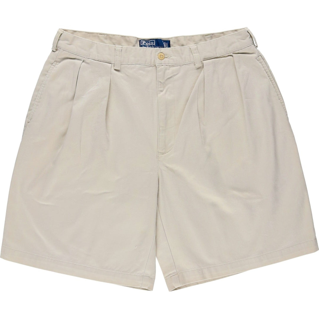 Ralph Lauren POLO by Ralph Lauren TYLER SHORT Two-pleat chino shorts, short pants, men's w35 equivalent cotton Beige type Vintage Second Hand