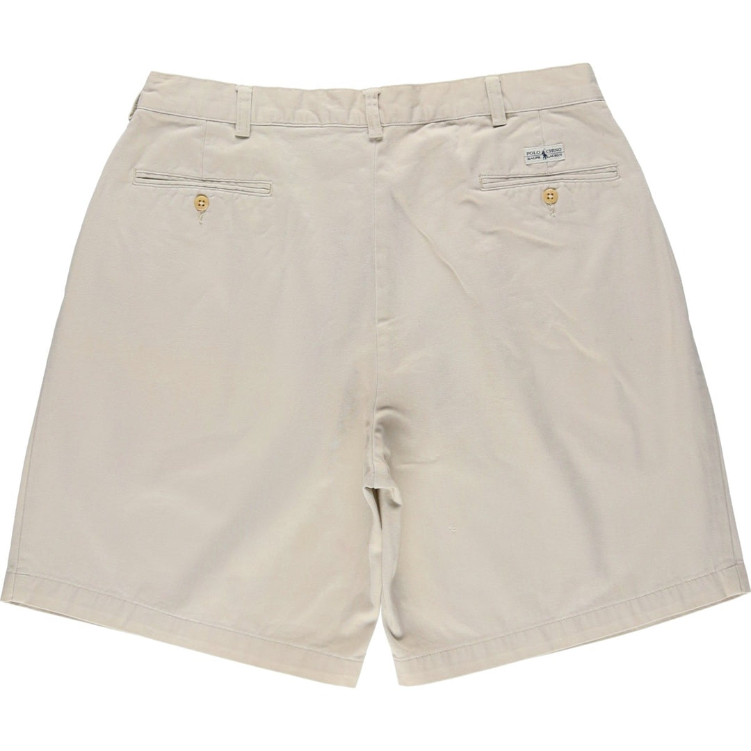 Ralph Lauren POLO by Ralph Lauren TYLER SHORT Two-pleat chino shorts, short pants, men's w35 equivalent cotton Beige type Vintage Second Hand