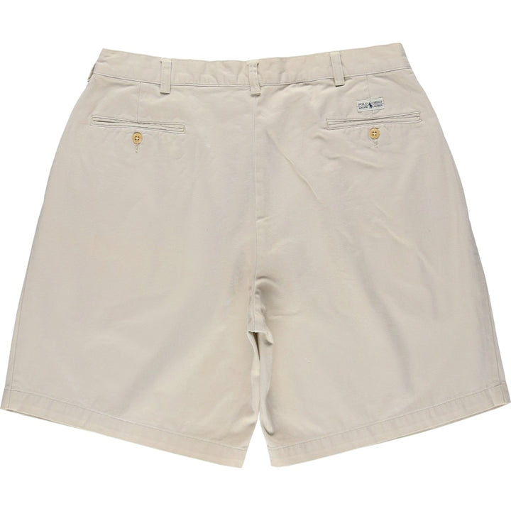 Ralph Lauren POLO by Ralph Lauren TYLER SHORT Two-pleat chino shorts, short pants, men's w35 equivalent cotton Beige type Vintage Second Hand