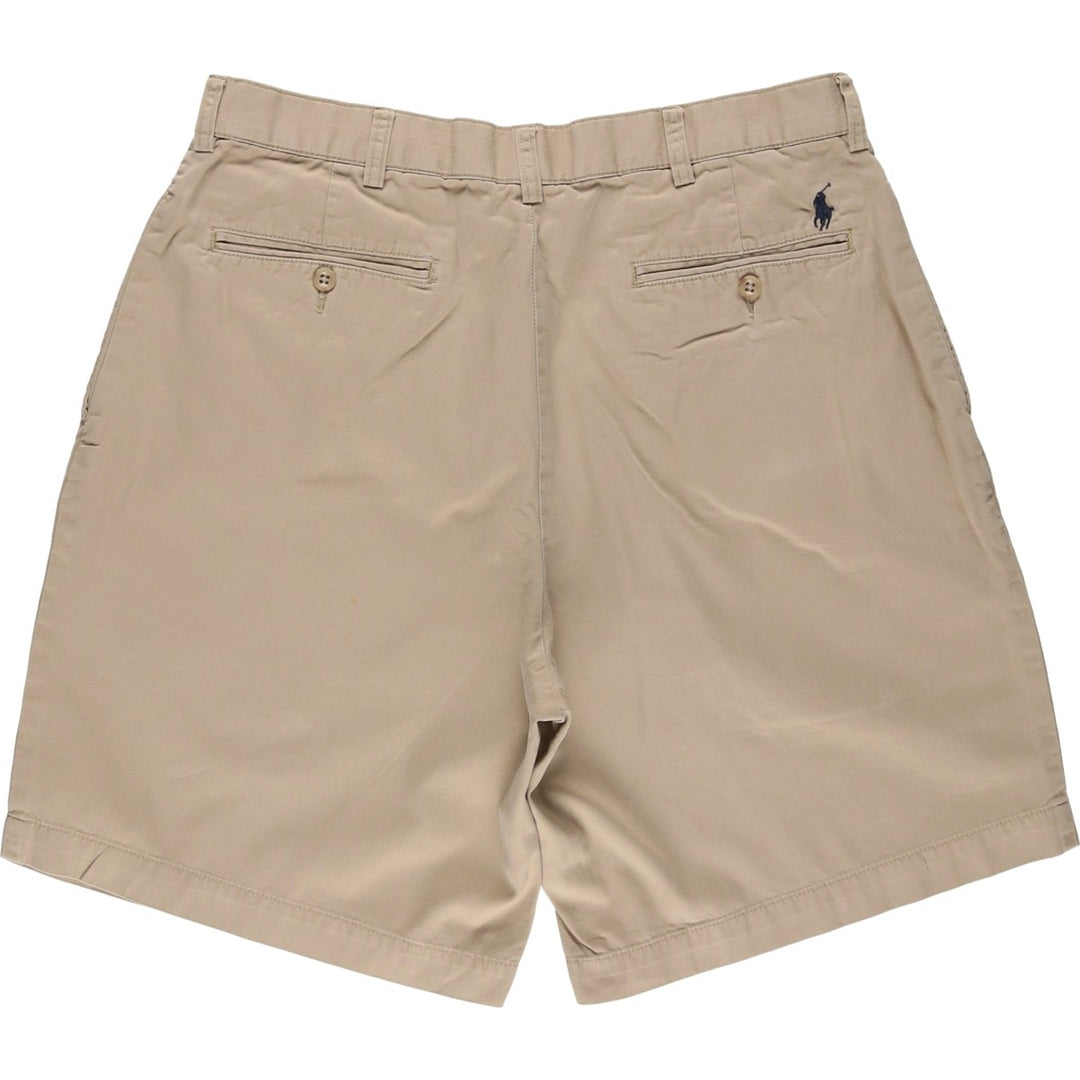 Ralph Lauren POLO by Ralph Lauren TYLER SHORT Two-pleat chino shorts, short pants, men's size W33 cotton Beige type Vintage Second Hand