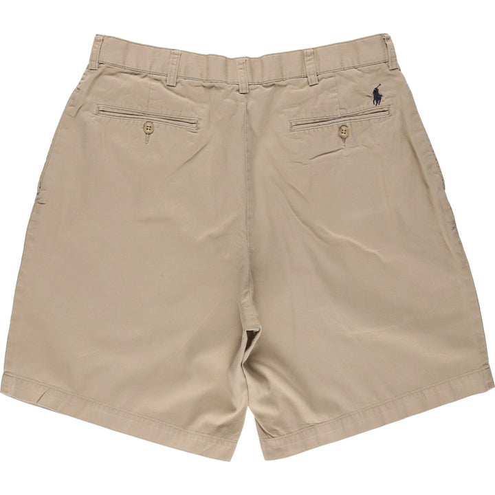 Ralph Lauren POLO by Ralph Lauren TYLER SHORT Two-pleat chino shorts, short pants, men's size W33 cotton Beige type Vintage Second Hand