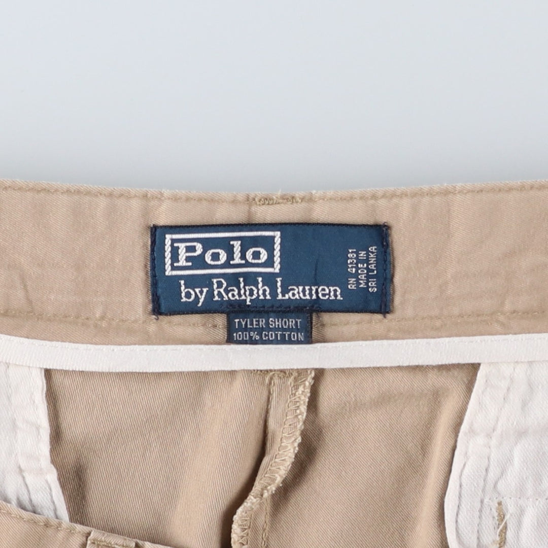 Ralph Lauren POLO by Ralph Lauren TYLER SHORT Two-pleat chino shorts, short pants, men's size W33 cotton Beige type Vintage Second Hand