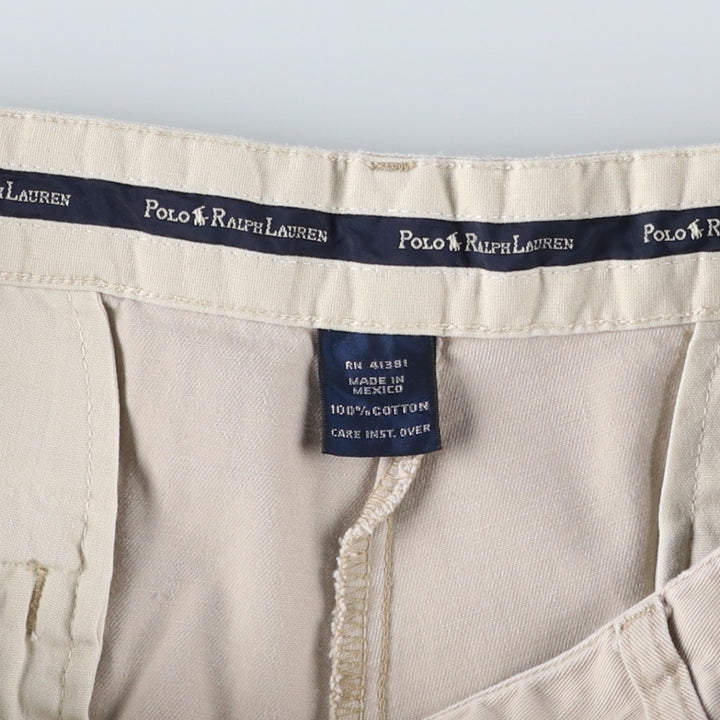 Ralph Lauren POLO by Ralph Lauren ANDREW SHORT Two-pleat chino shorts, short pants, men's size W33 cotton pale white type Vintage Second Hand
