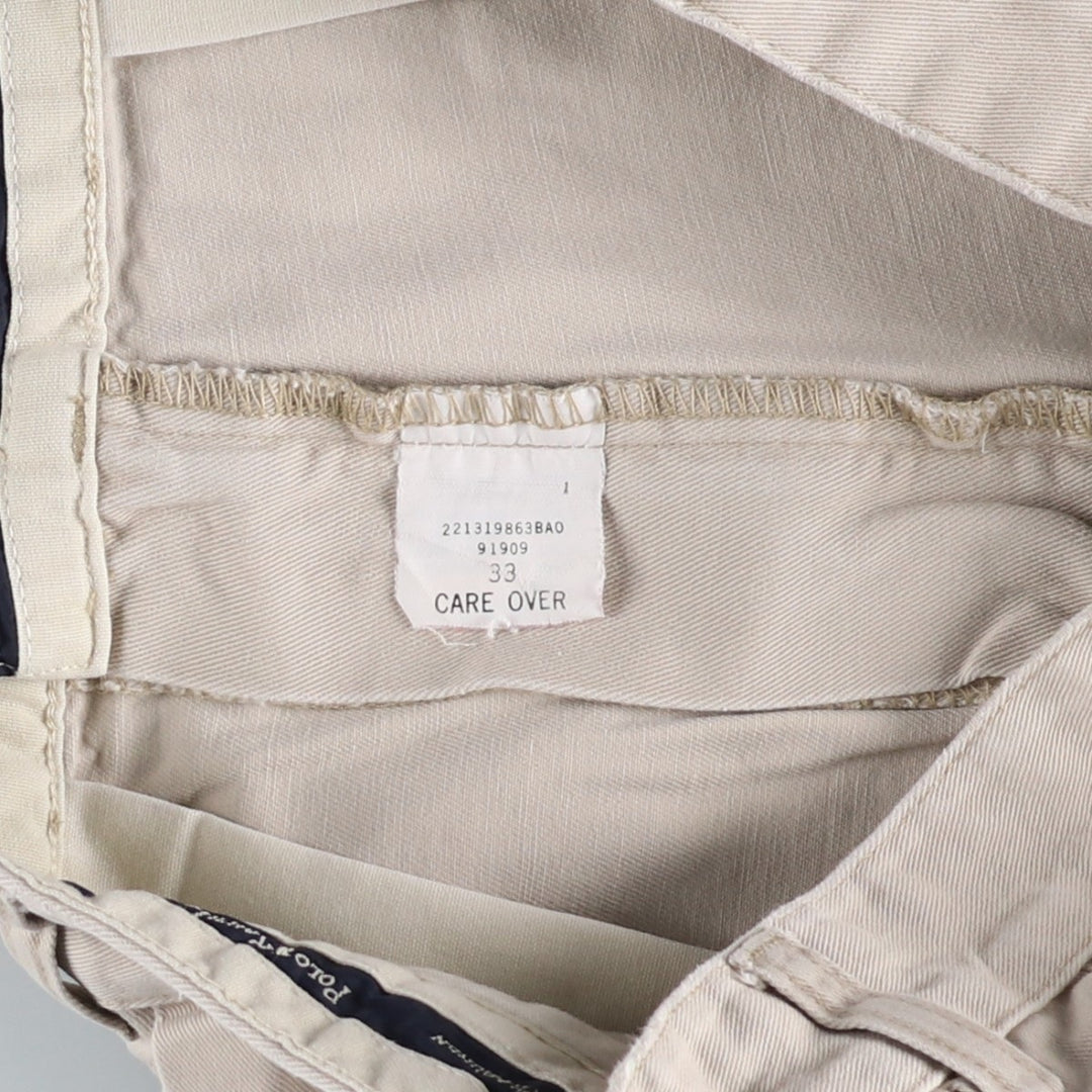 Ralph Lauren POLO by Ralph Lauren ANDREW SHORT Two-pleat chino shorts, short pants, men's size W33 cotton pale white type Vintage Second Hand