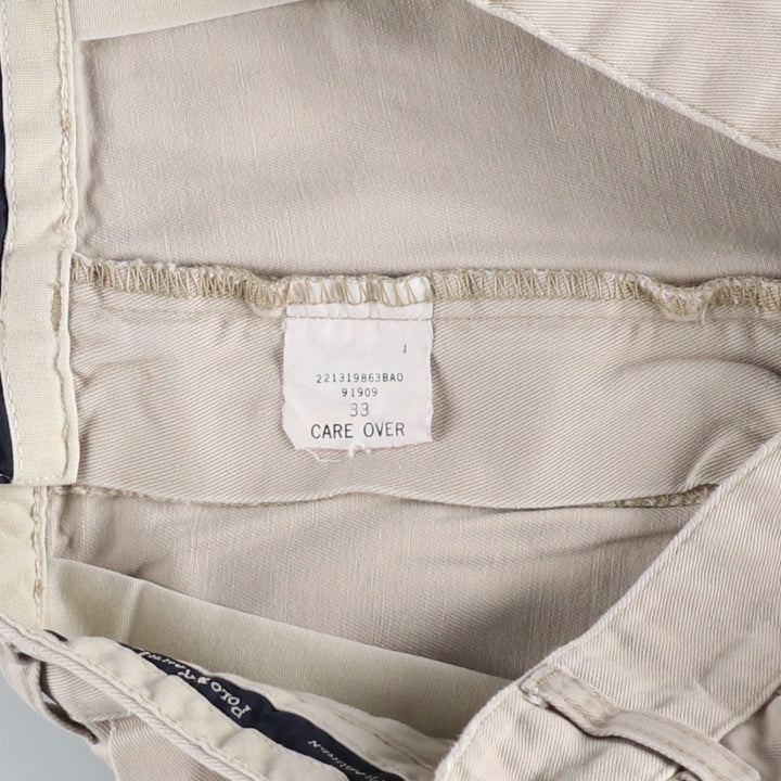 Ralph Lauren POLO by Ralph Lauren ANDREW SHORT Two-pleat chino shorts, short pants, men's size W33 cotton pale white type Vintage Second Hand