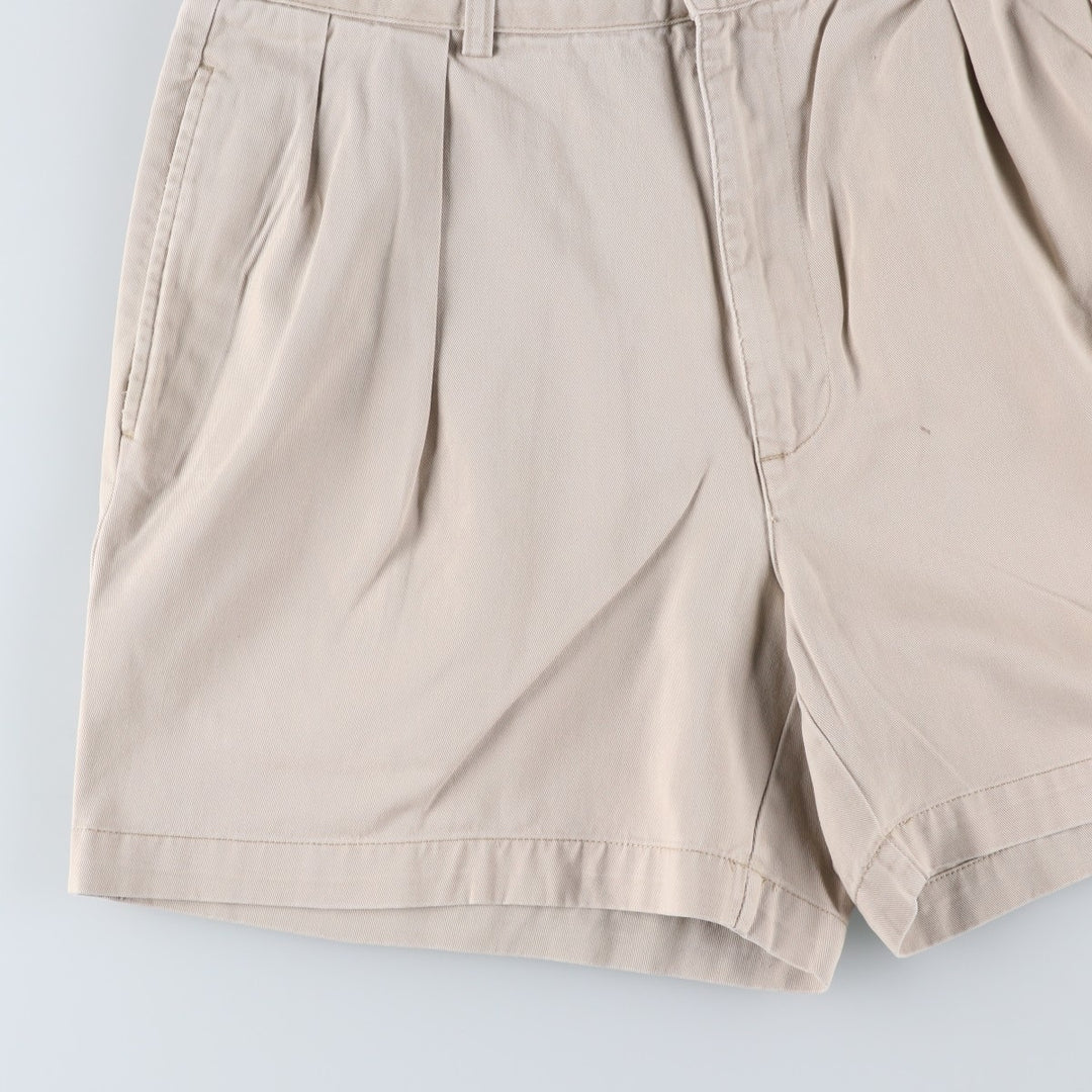 Ralph Lauren POLO by Ralph Lauren ANDREW SHORT Two-pleat chino shorts, short pants, men's size W33 cotton pale white type Vintage Second Hand
