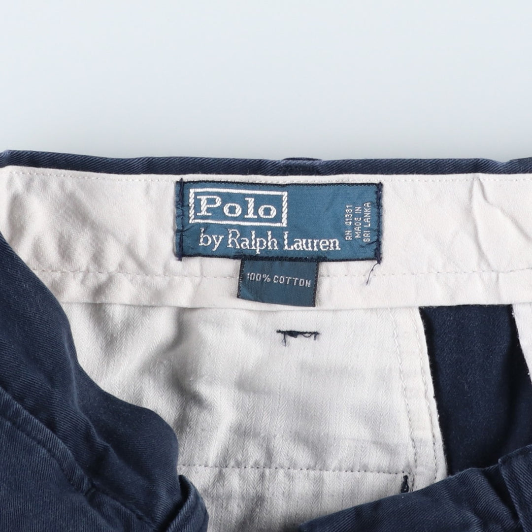Ralph Lauren POLO by Ralph Lauren Chino Shorts, Shorts, Men's, W34 equivalent cotton navy blue type Vintage Second Hand