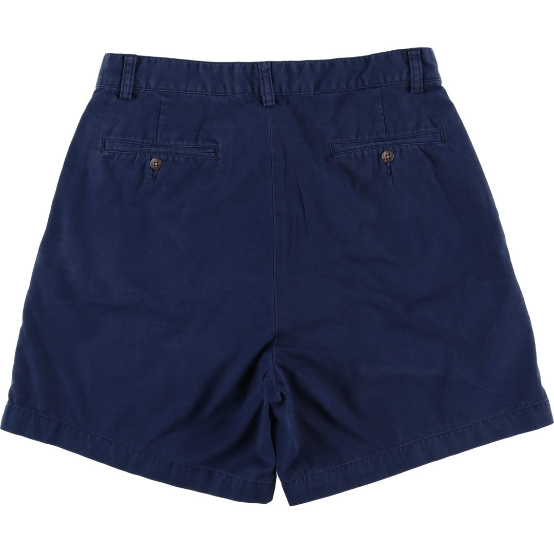 Ralph Lauren POLO by Ralph Lauren ANDREW SHORT Two-pleat chino shorts, short pants, men's size W32 cotton navy blue type Vintage Second Hand