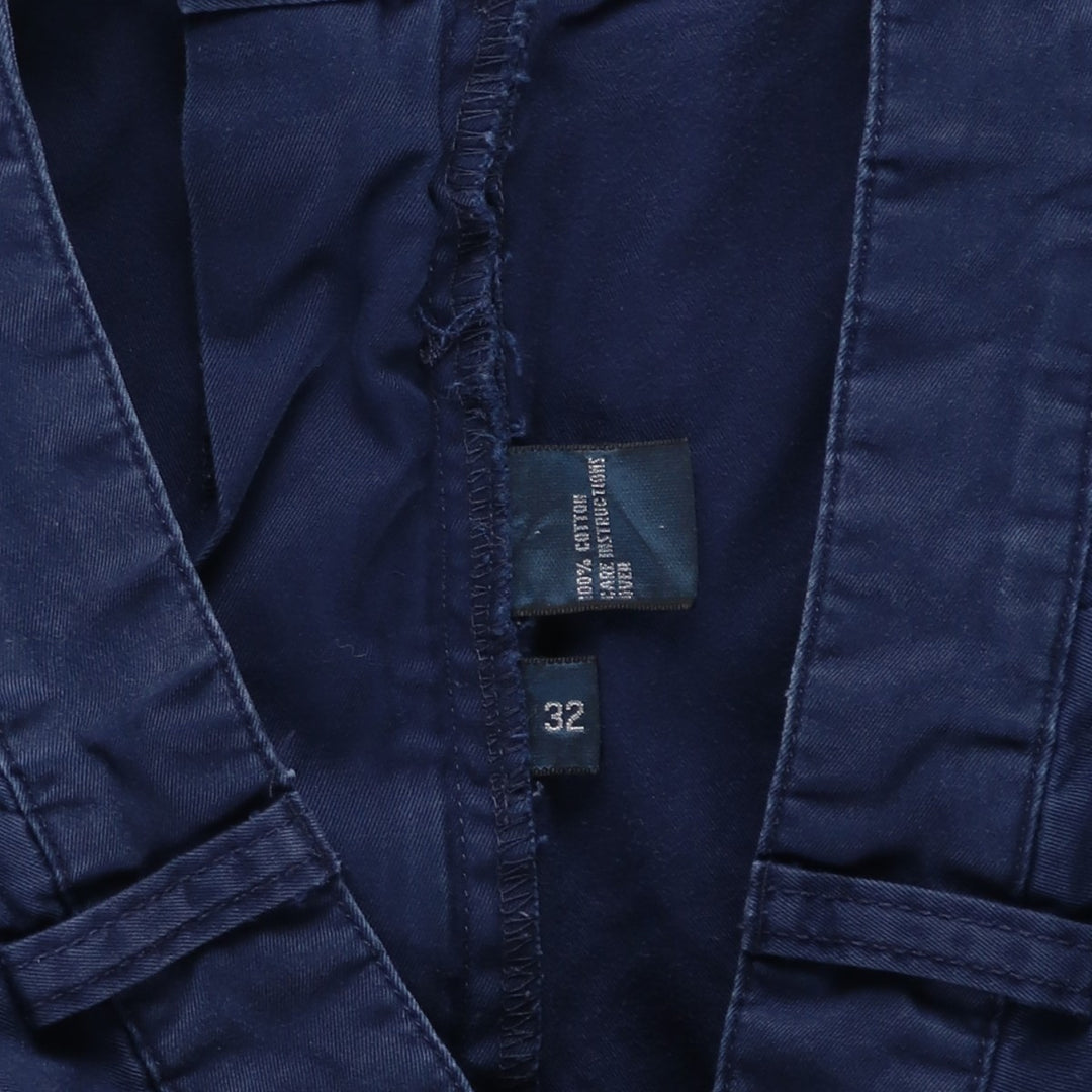 Ralph Lauren POLO by Ralph Lauren ANDREW SHORT Two-pleat chino shorts, short pants, men's size W32 cotton navy blue type Vintage Second Hand