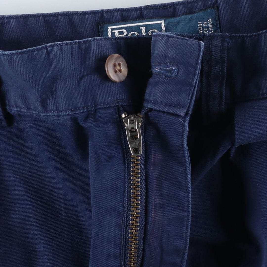 Ralph Lauren POLO by Ralph Lauren ANDREW SHORT Two-pleat chino shorts, short pants, men's size W32 cotton navy blue type Vintage Second Hand