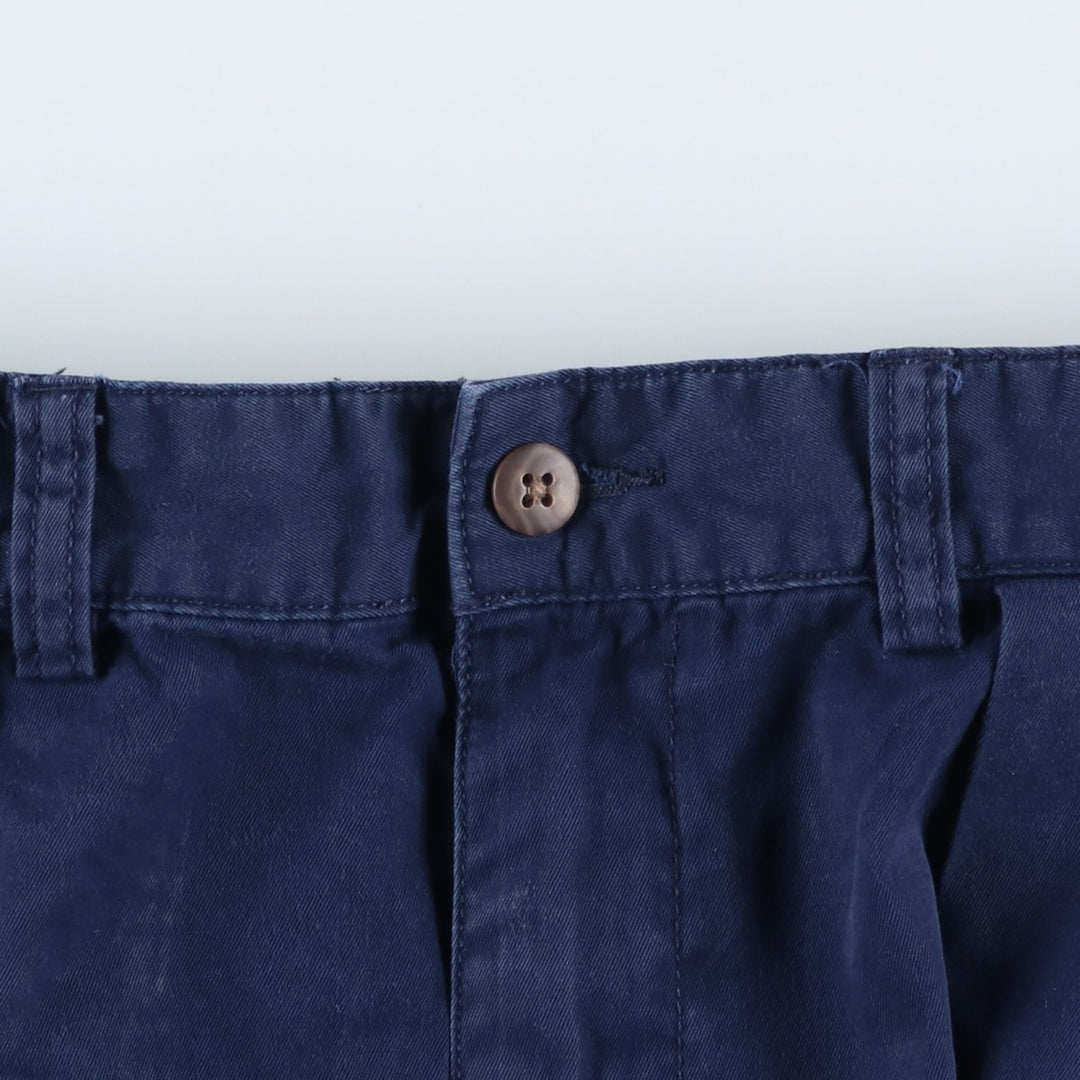 Ralph Lauren POLO by Ralph Lauren ANDREW SHORT Two-pleat chino shorts, short pants, men's size W32 cotton navy blue type Vintage Second Hand