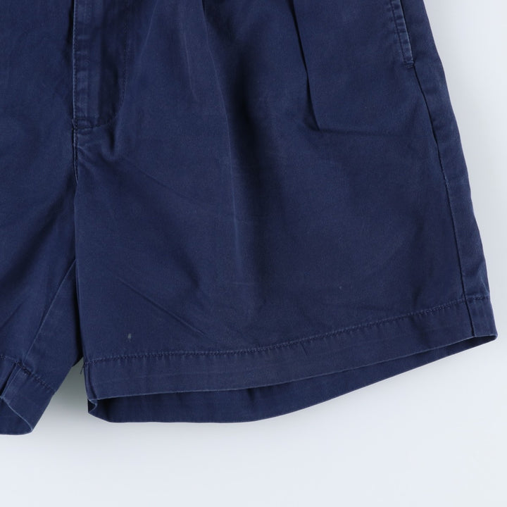 Ralph Lauren POLO by Ralph Lauren ANDREW SHORT Two-pleat chino shorts, short pants, men's size W32 cotton navy blue type Vintage Second Hand