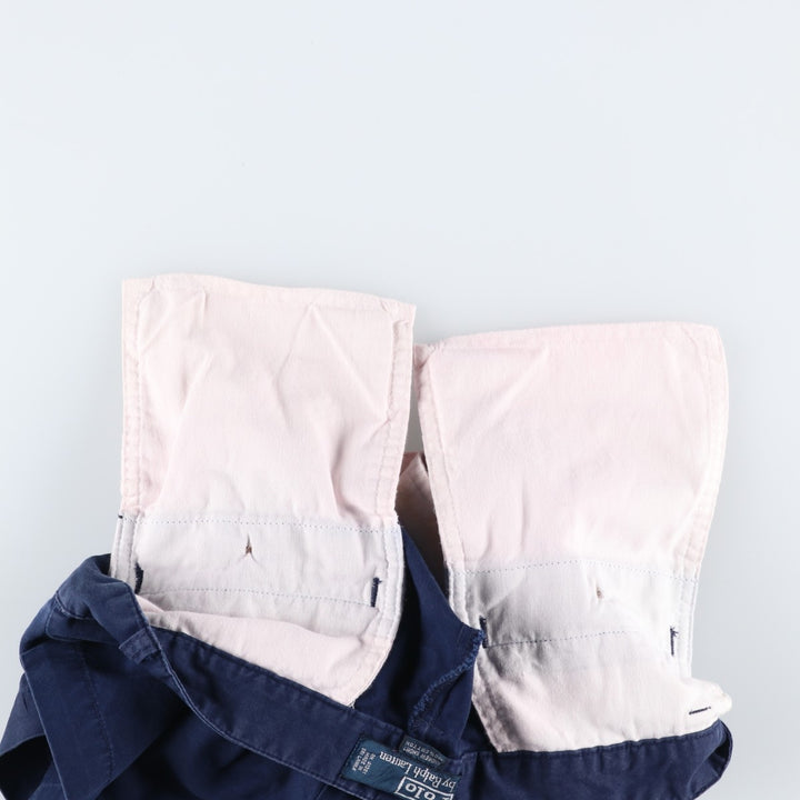 Ralph Lauren POLO by Ralph Lauren ANDREW SHORT Two-pleat chino shorts, short pants, men's size W32 cotton navy blue type Vintage Second Hand