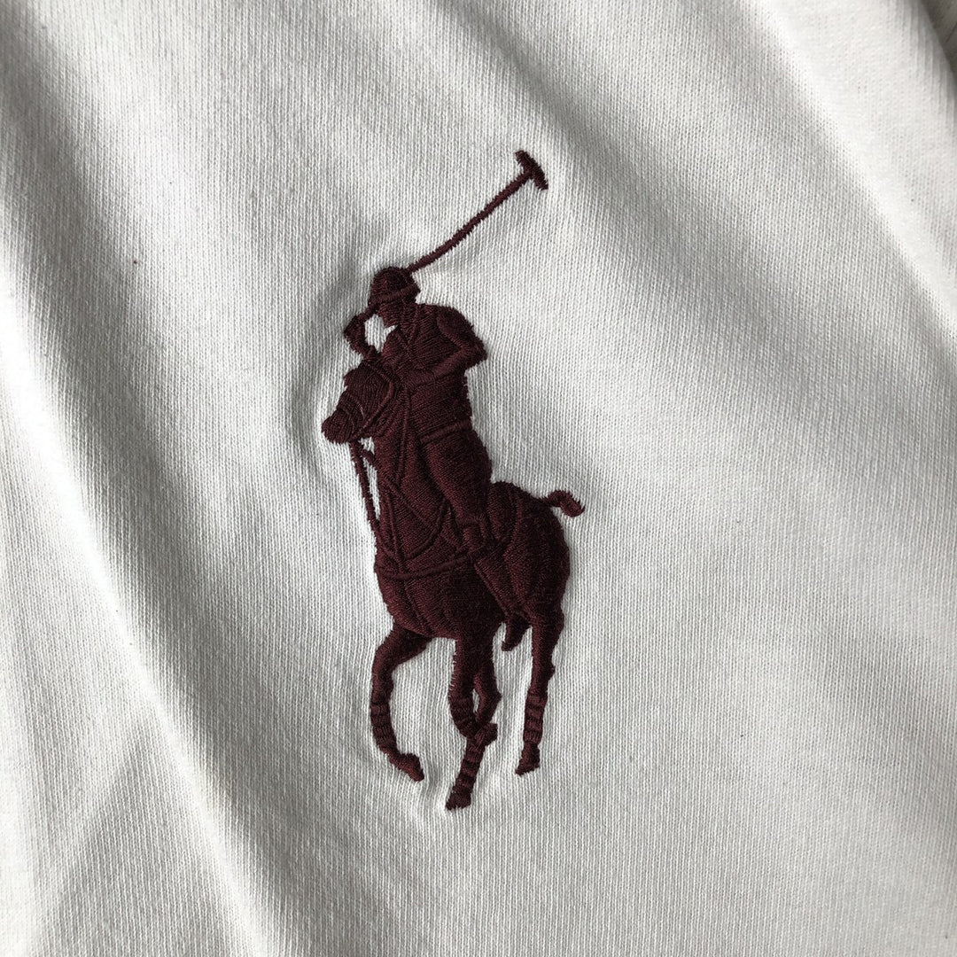 Ralph Lauren POLO RALPH LAUREN CUSTOM FIT Big Pony Long Sleeve Rugby Shirt Men's XL cotton white type Vintage Second Hand