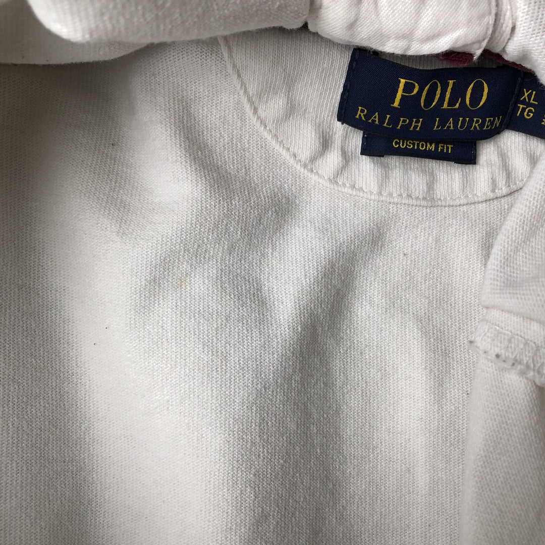Ralph Lauren POLO RALPH LAUREN CUSTOM FIT Big Pony Long Sleeve Rugby Shirt Men's XL cotton white type Vintage Second Hand