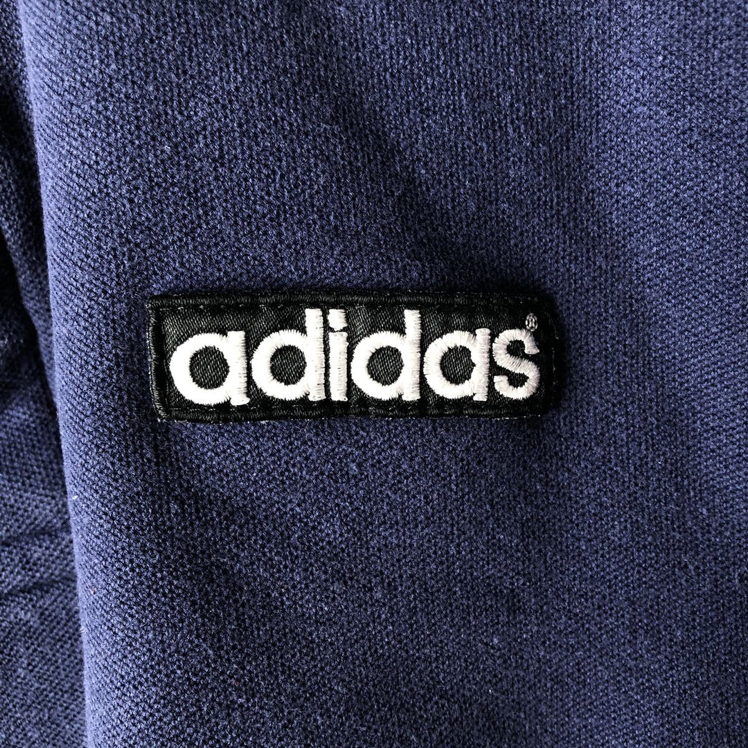 Vintage 80s-90'S Adidas long-sleeved rugby shirt, men's size M (approx.). cotton navy blue type Vintage Second Hand