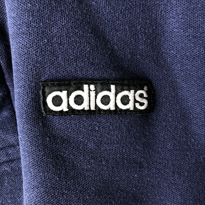 Vintage 80s-90'S Adidas long-sleeved rugby shirt, men's size M (approx.). cotton navy blue type Vintage Second Hand